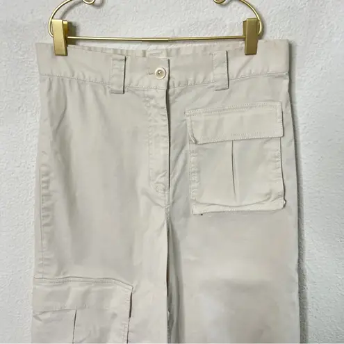 COS Cotton Cargo Trousers in Cream Beige Womens Size 4