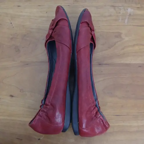 Palladium Red Leather Open Toed Flats Size 11