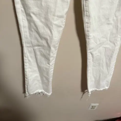 Mother White Insider Crop Step Fray Jeans in Fairest of Them All