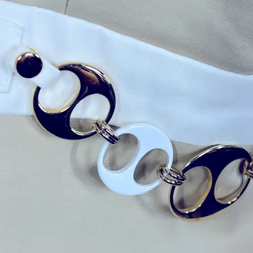 Milly of New York Khaki Strapless Dress with Removable Chain Belt Size 2 Tan