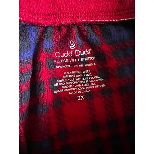 Cuddl Duds  fleece plaid pajamas 2X