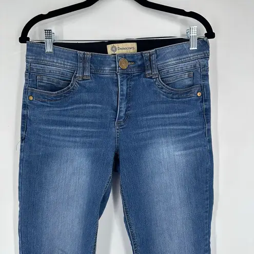 Democracy Womens Ab Tech Mid-Rise Skinny Ankle Jeans Blue Medium Wash Size 6