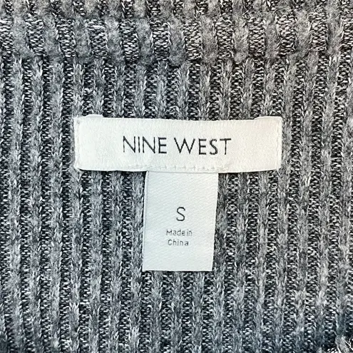 Nine West  Charcoal Gray Ribbed Crewneck Pullover Sweater