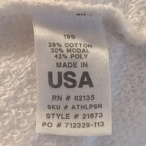 Fresh Produce Women's White Palm Tree Print 3⁄4 Sleeves Sweatshirt Pullover L