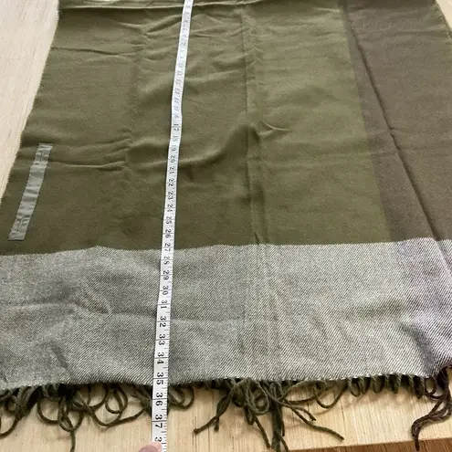 Harvé Benard New Harve Benard Woven Shawl Wrap Scarf Color Block Olive Green Fringe One Size