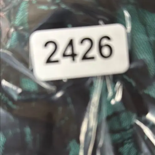 Deb Green Peplum Blouse with Short Sleeves Size L