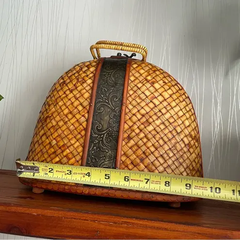 Vintage Style Wicker Rattan Boho Bohemian Purse Brown