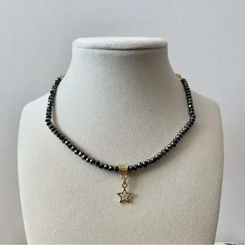 Ettika x Revolve Dark Beaded & Gold Star Charm Short Necklace