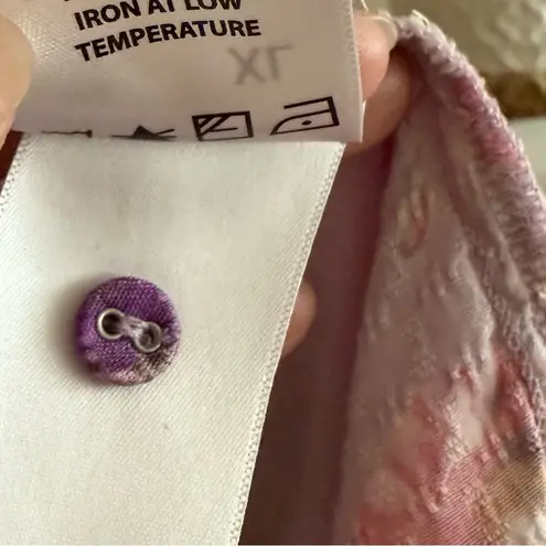 Buffalo David Bitton Feminine Fairy Crinkled Flowy Henley Oversized Soft Girl Pastel Purple Pink XL