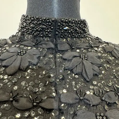 Source Unknown Vintage 1950s Black Beaded Cape