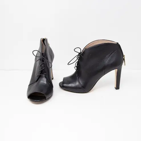 Louise Et Cie Vernonia Genuine Leather Lace up Peep Toe Ankle High Heels Shoes