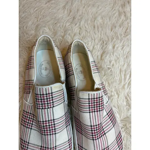 Brooks Brothers Slip On Sneakers Women's Plaid Pattern Casual Shoes Size 9