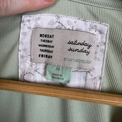 Anthropologie Saturday Sunday Womens Short Sleeve Top Sage Green Sz XS Soft