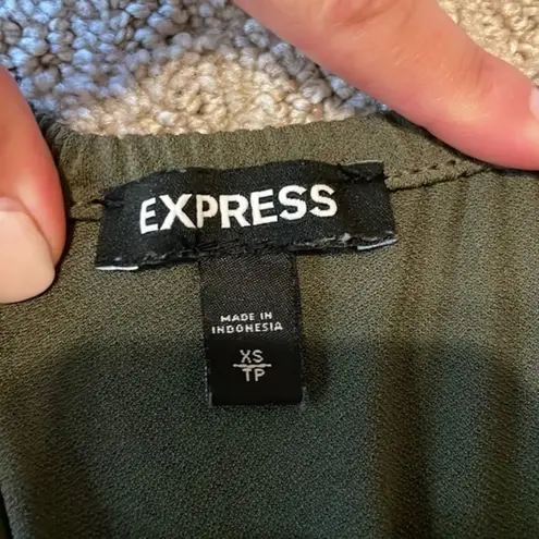 EXPRESS  Olive Green Tube Top Jogger Jumpsuit
