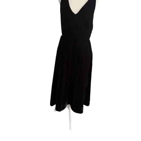 A loves A Black Feather Velvet Cocktail Midi Dress Size M NEW NWT