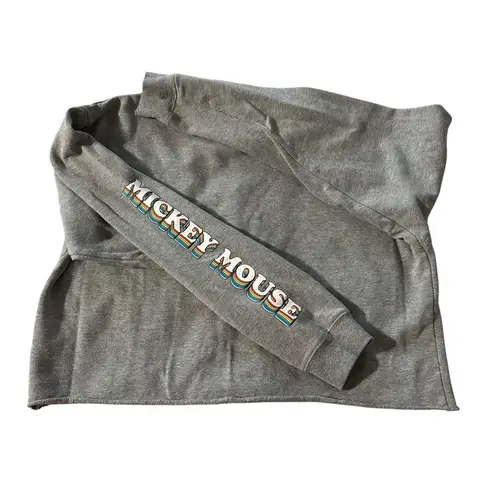 Disney  Mickey Mouse women's size large cropped raw hem sweatshirt