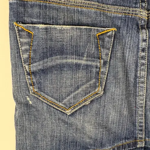 Arden B Vintage Y2K . Jean Denim Skirt Frayed Hem Size 2 Indie 2000s