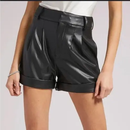 Generation Love Black High Rise Faux Leather Shorts 12 Casual Vegan Womens