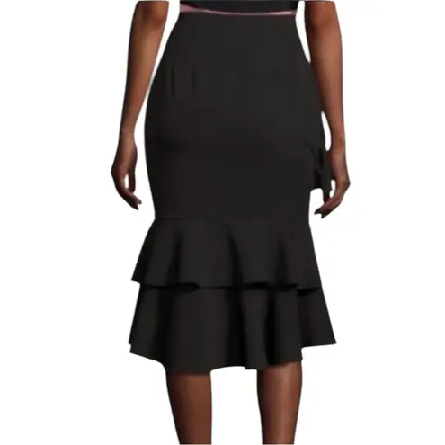 SCRIPTED RUFFLED SKIRT SZ SMALL Black with Ruffled for Night Out