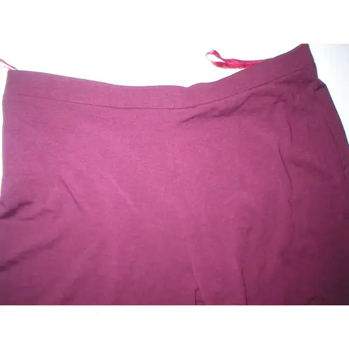 Natori New NWT Designer Dark Red Wine Pants Rayon Womens S Lounge Pajama PJ Tall