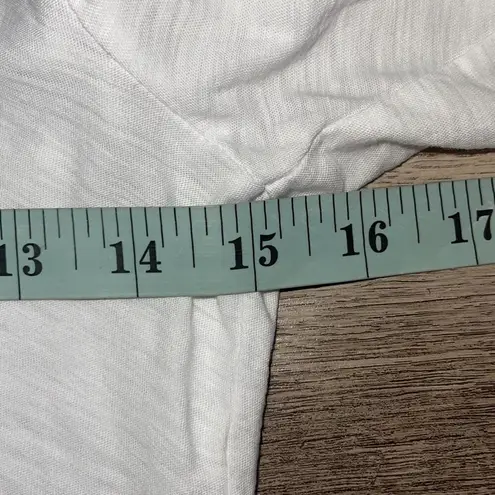 Nation Ltd Womens Puff Sleeves V-Neck Slub Pima Cotton Long Sleeve Top White XS