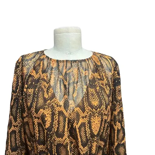 Finders Keepers Lana Snakeskin-Print Mini Dress Brown Black Size US 4