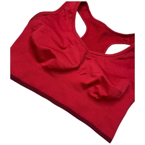 Zella  Yoga +Studio Seamless Racerback Athletic Sports Bra Red S