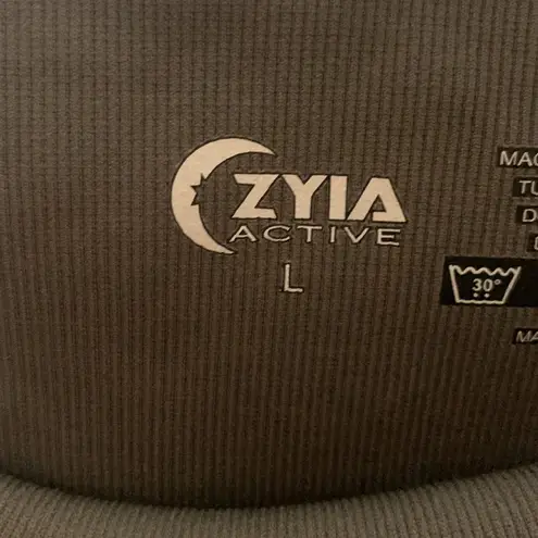 Zyia Active Women's Gray Seamless Grid High Rise Compression Leggings Size Large