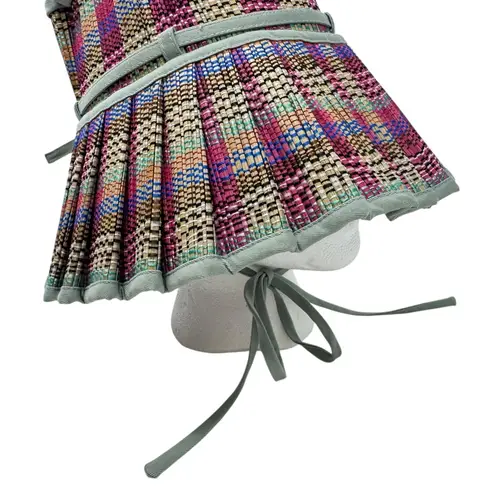 Lorna Murray Apparel Capri Hat Paradiso Rattan Beach Bucket Pleated Woven Medium Blue - Image 5