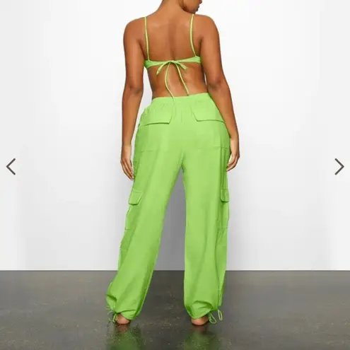 SKIMS Cargo Cover Up Pants Neon Green XL Cotton Limited Edition