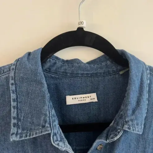Equipment 820  Denim Button Up Shirt Dress Size XS