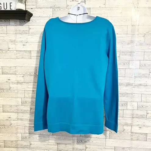 J.JILL Teal Blue Majestic V Neck Sweater, M Size M