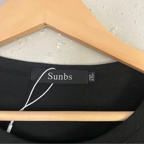 🦋 Black Long Sleeve Crew Neck Tee XXL Casual Neutral Comfy