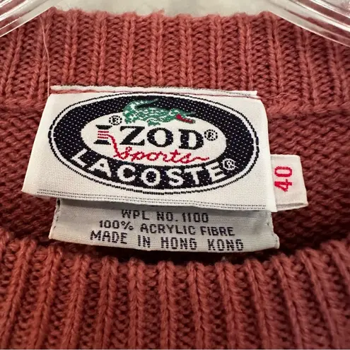Izod Vintage Knit Short Sleeve Sweater Women's Large Mauve 80s Retro Preppy Pink - Image 3