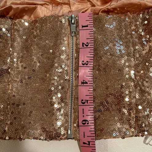 Lulus  Rose Gold Sequin Bustier Crop Top Size S NWT Party Holiday Strapless - Image 5