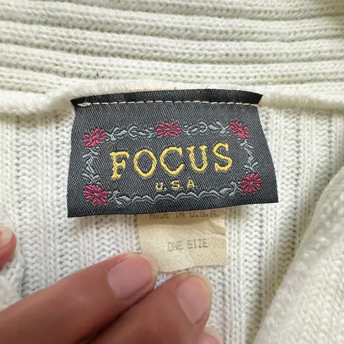 Vintage Focus USA Leopard Applique Cardigan OS Open Front Statement Maximalism Brown Size undefined