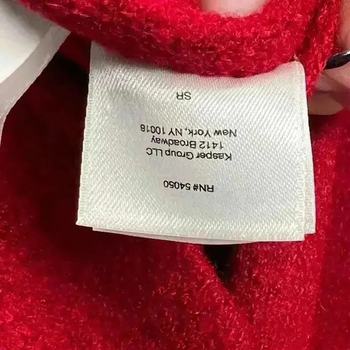 Kasper Open Front Cardigan Sweater Red Cozy Wool Blend Women’s Size XS