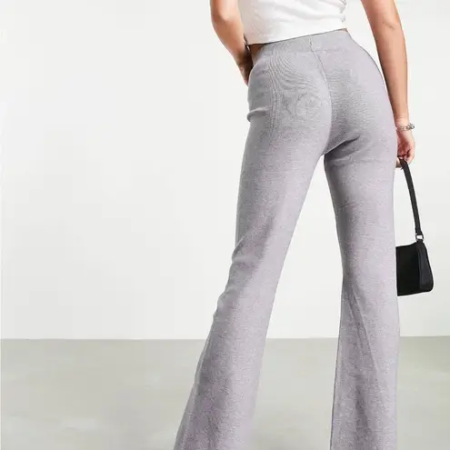 4th and reckless knitted flare split pants Size Medium Light Gray Stretch