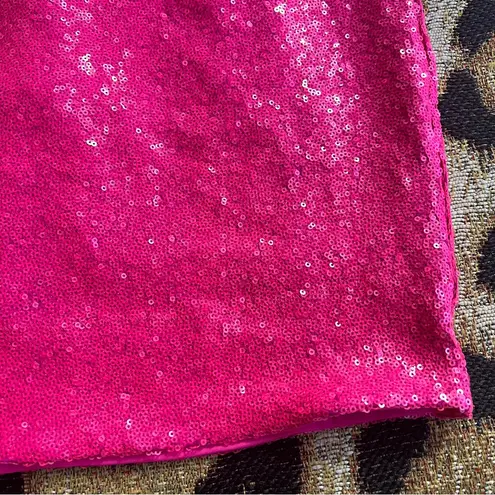 Commando Neon Hot Pink Sequin Bodycon Mini Skirt