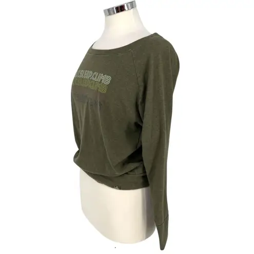 prAna Eat.Sleep.Climb Long Sleeve Graphic Tee Olive Green Size Small