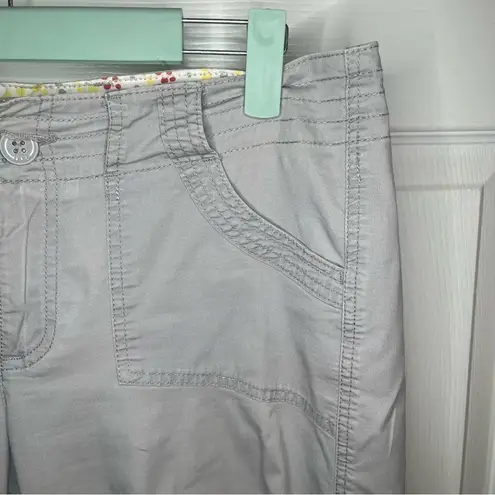 Lee Women's Casual Gray Crop Capri Pants Tie Hem 8