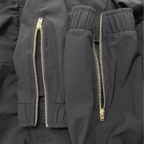 ALBION FIT Cap Sleeve Jumpsuit Black Elastic Waist One Piece Size ST Small Tall