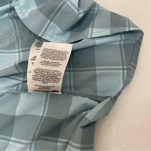 Columbia  Sportswear Company  teal Plaid Short Sleeve Shirt. SMALL