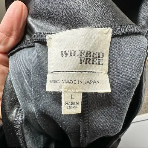 Aritzia Wilfred Free Daria Faux Leather Legging Pant in Black Size L