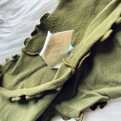 Marciano Guess 2000's Olive Green Seamless Off the Shoulder Top