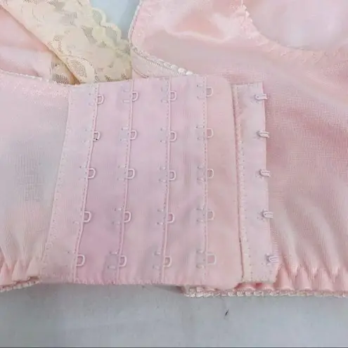 Sheer Shapewear Bra WireFree Pink Pinup Rear Closure Womens Small