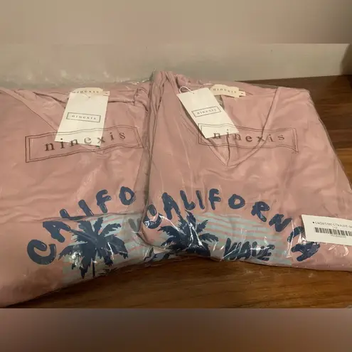 California Huntington Beach graphic Tee maxi dress size 2X Pink