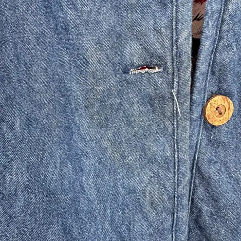 Anne Carson Vintage Red Horse Print Reversible Jacket Quilted Denim Equestrian