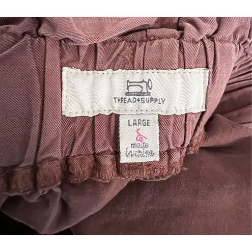 Thread and Supply Mauve Colored Flowy Pants With Belt Pink Size L