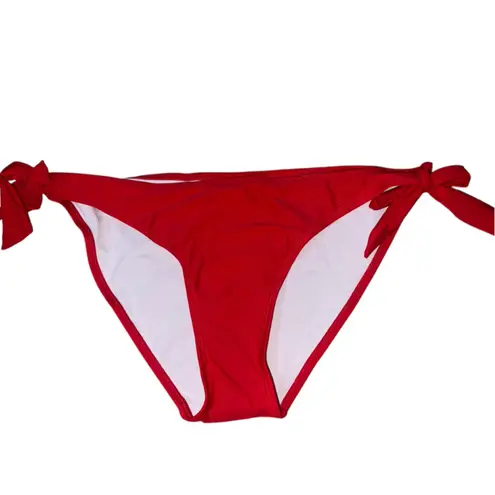 Vibrant Red Halter Bikini with Adjustable Ties Size L